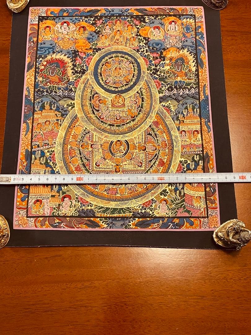 チベット密教 手描き曼荼羅（マンダラ）タンカ 新品・一点物 肉筆画 D4