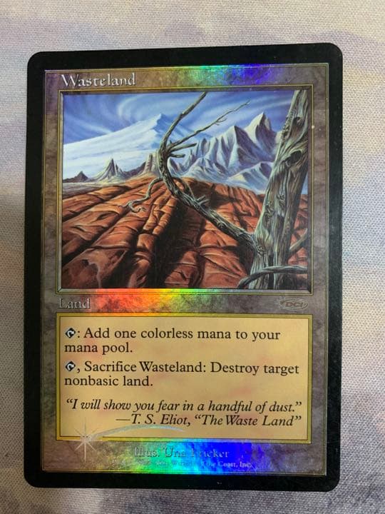 不毛の大地　foil 褒賞プロモ　wasteland 旧枠