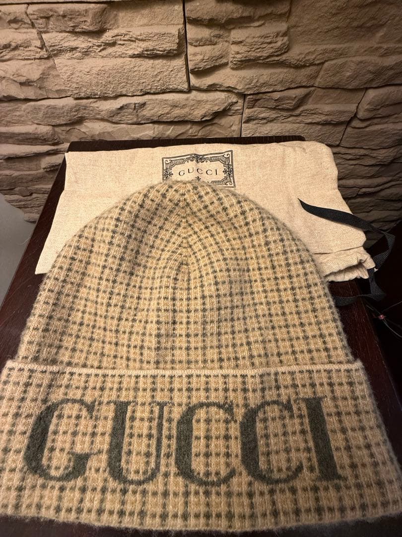 美品【GUCCI】ウール　ニット帽・ビーニー