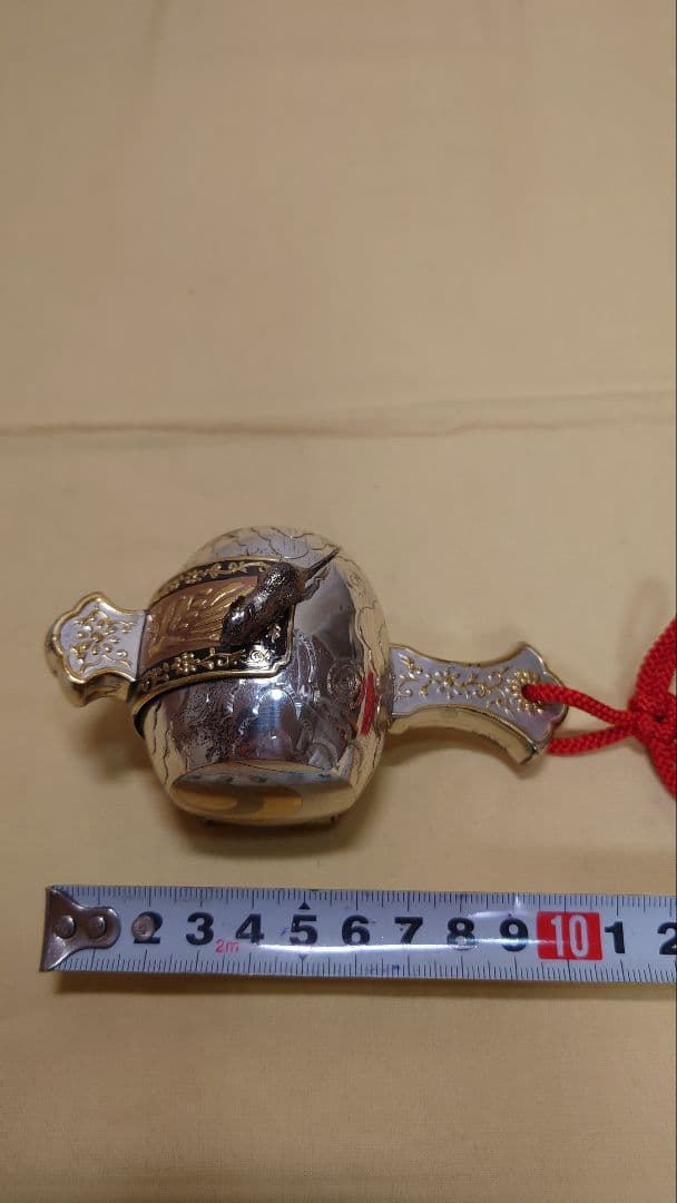 銀製　小槌　置物