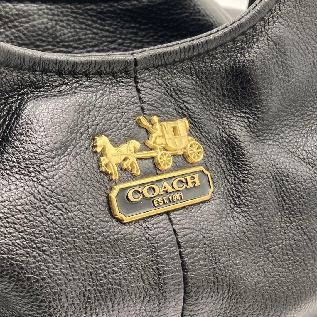 ⭐️美品⭐️コーチ ショルダーバッグ レザー ブラック ゴールド 肩掛け