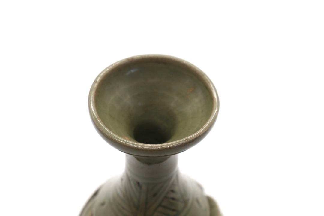 青磁　透花瓶　木箱入れ　送料込み0729