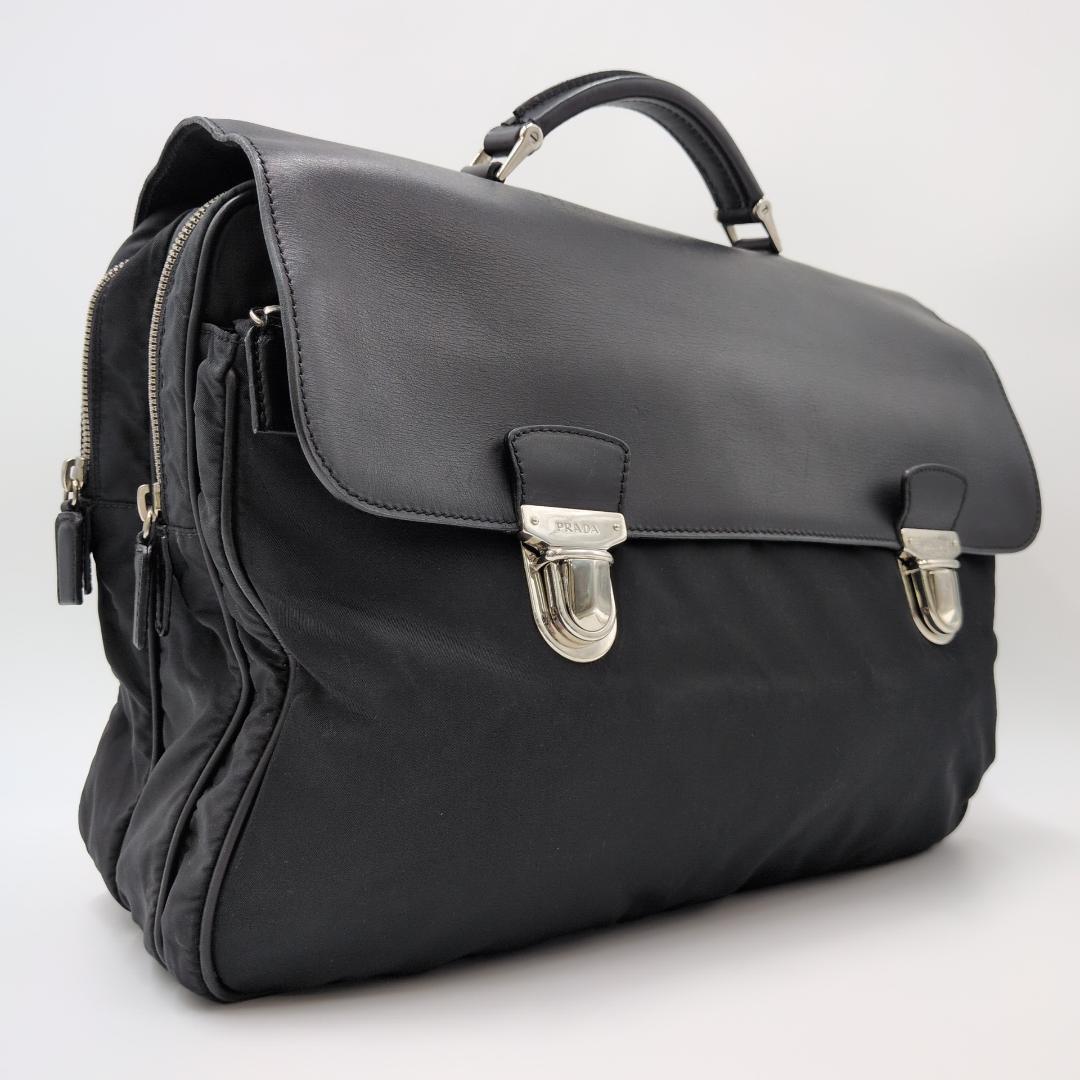 プラダ テスートナイロン ビジネスバッグ ハンドバッグ ブリーフケース ブラック
