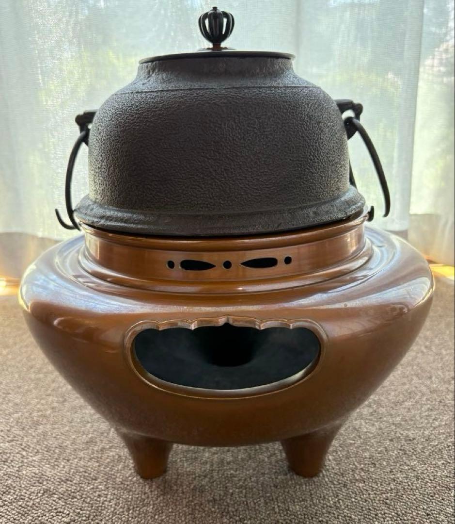 茶道具　高橋敬典作　朝鮮釜　朝鮮風炉　他4点セット　1/2ページ