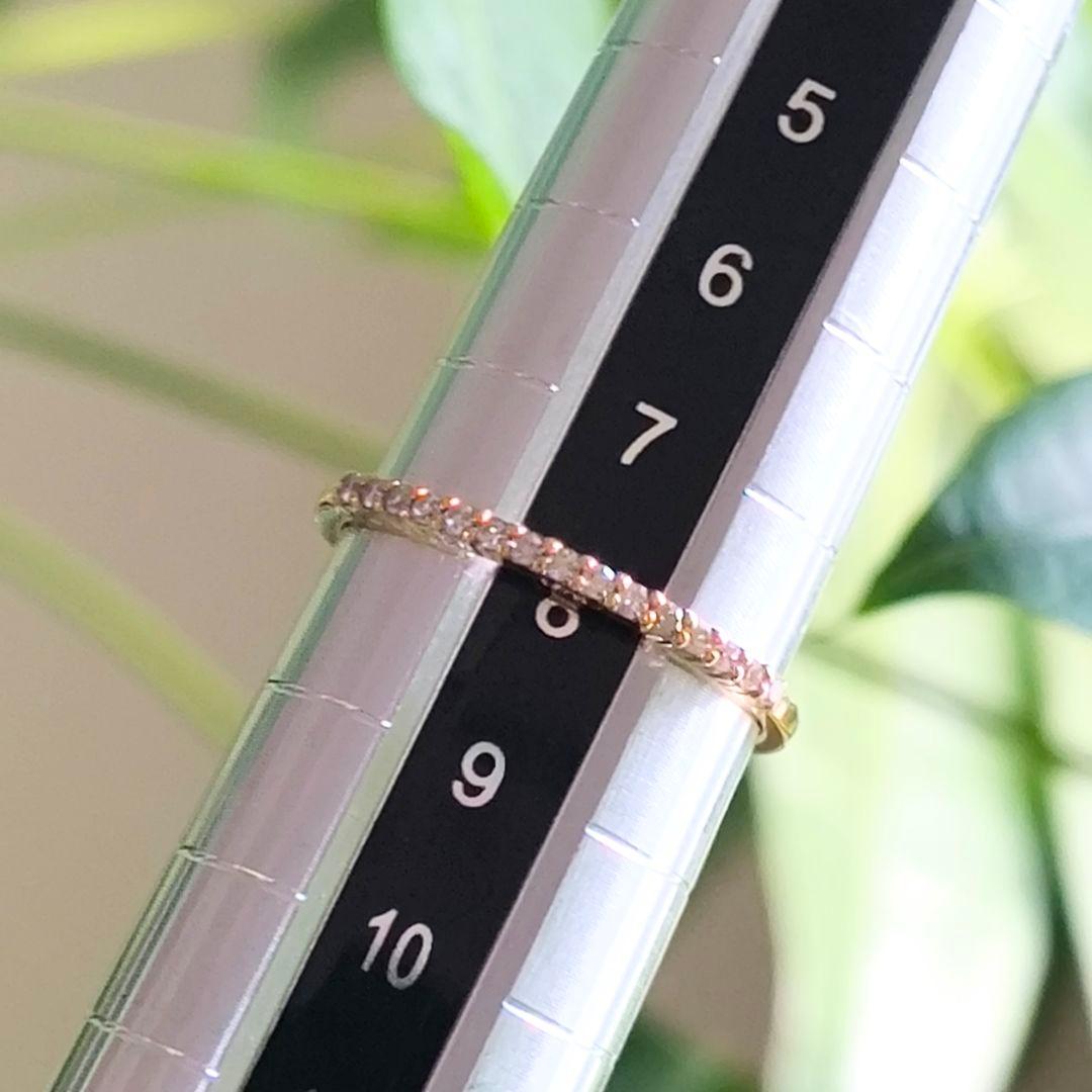 NOJESS　K10 YG　ハーフエタニティ　ダイヤ　0.08ct　リング　8号