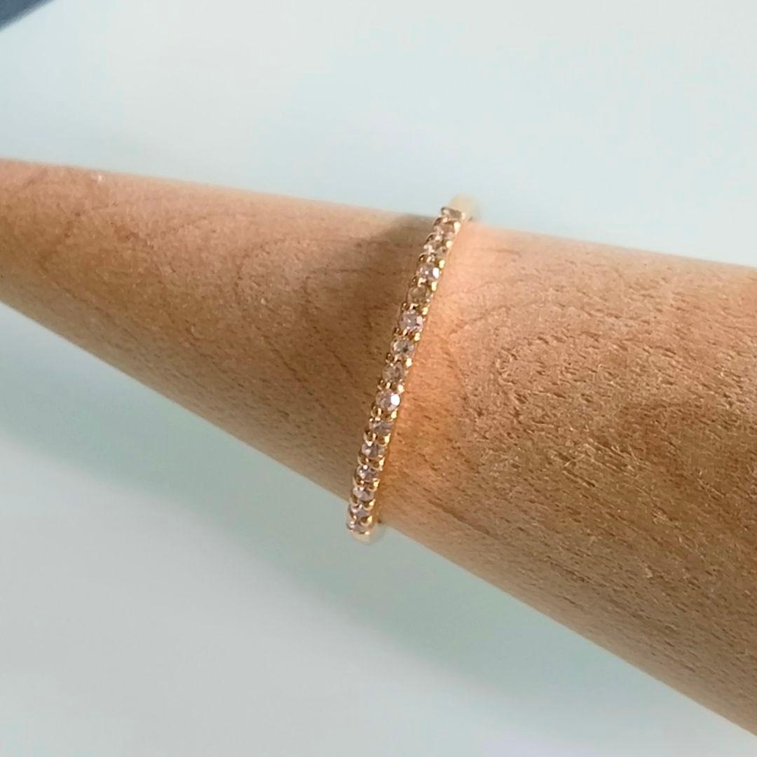 NOJESS　K10 YG　ハーフエタニティ　ダイヤ　0.08ct　リング　8号