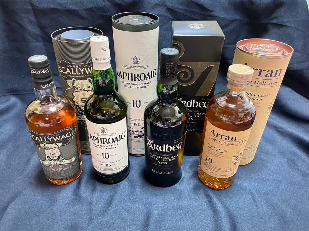 ウイスキー 4本セット スカリーワグ ラフロイグ アードベッグアランモルト10年