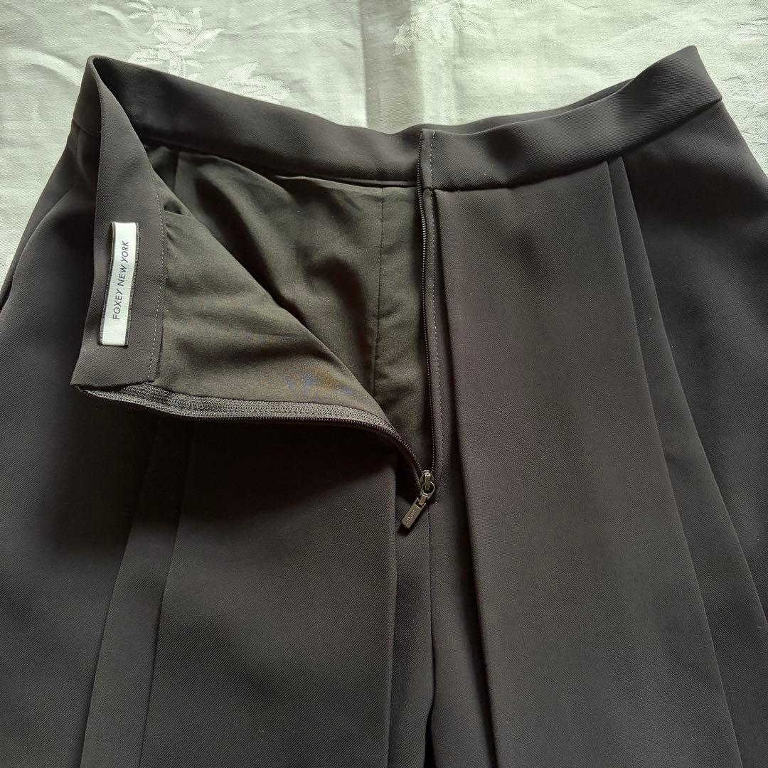 極美品❤︎FOXEY NEW YORK プリーツキュロットスカート 38 黒