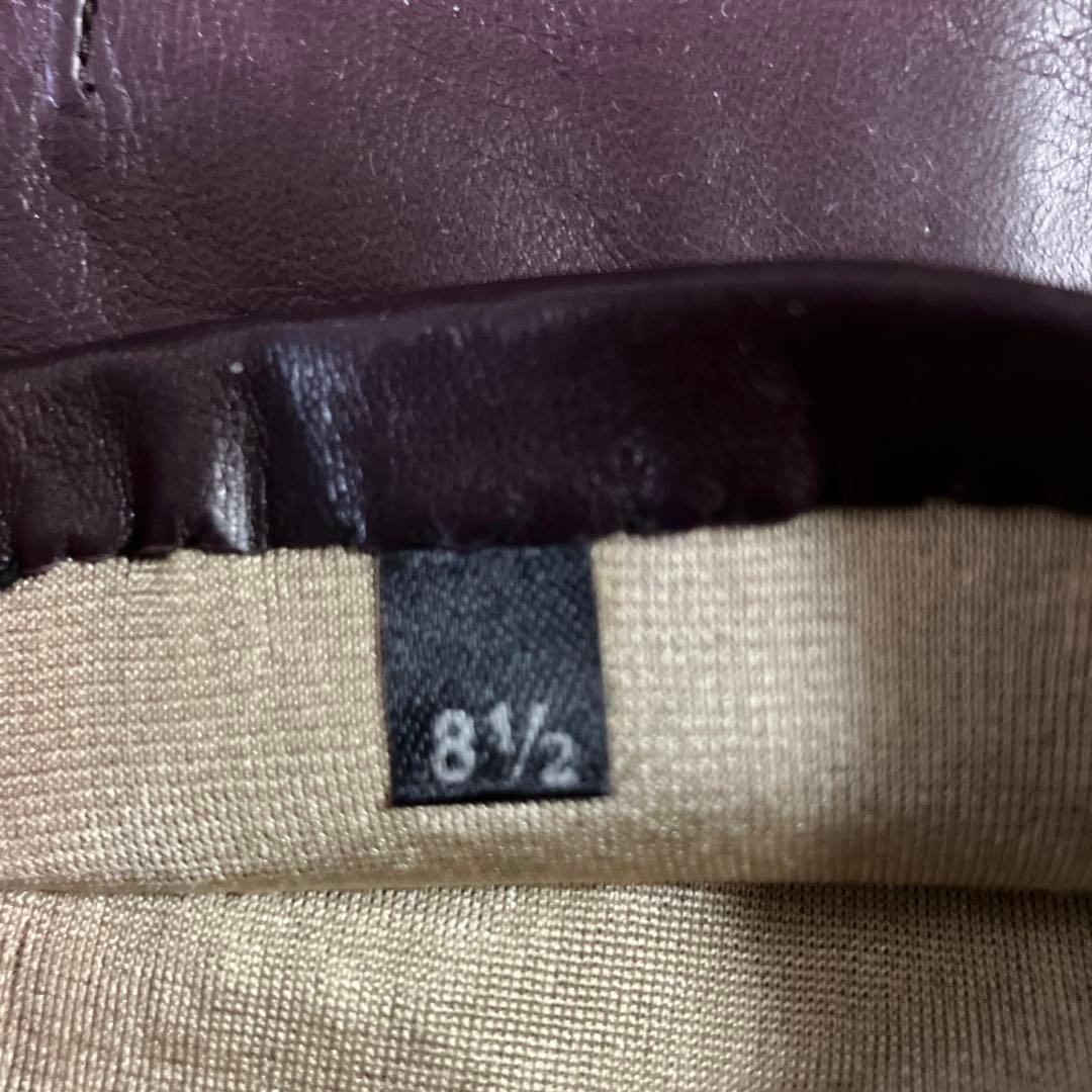 FENDI パープル レザー手袋