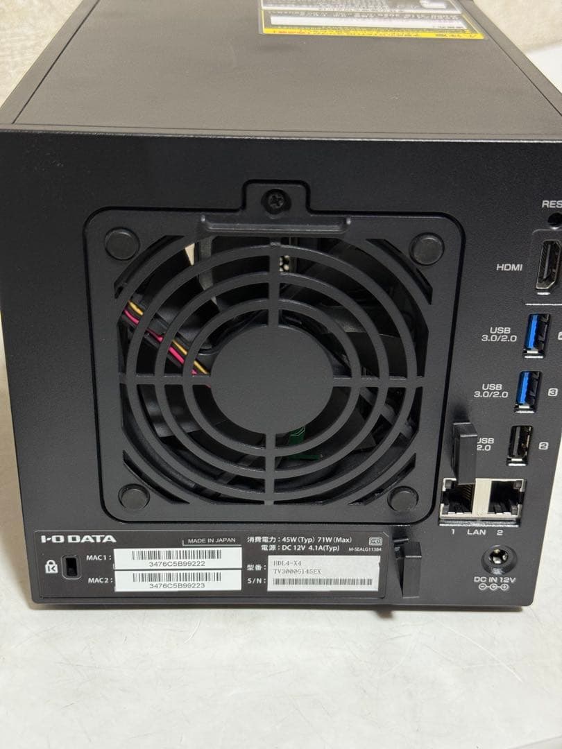 IO DATA【 HDL4-X4 [4TB] 】4ドライブ NAS