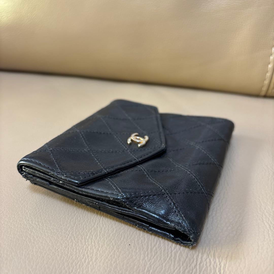 本物・正規品　CHANEL ビコローレ ラムスキン 二つ折り財布 Wホック