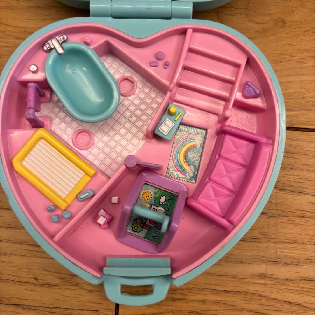 ポーリーポケット•ベビールーム・コンパクト•ハート型•パステルブルー