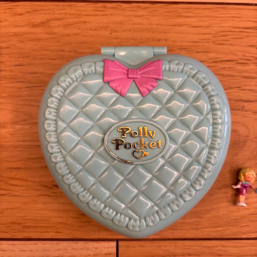 ポーリーポケット•ベビールーム・コンパクト•ハート型•パステルブルー