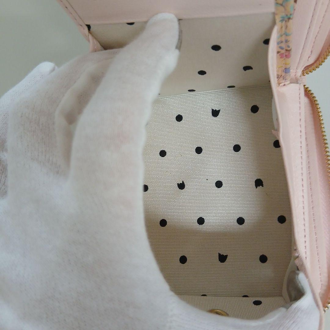 ツモリチサト　エポネコメッシュ ラウンドファスナー2つ折り財布　ピンク