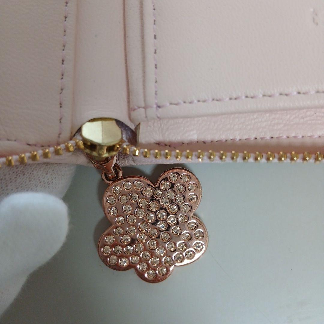 ツモリチサト　エポネコメッシュ ラウンドファスナー2つ折り財布　ピンク