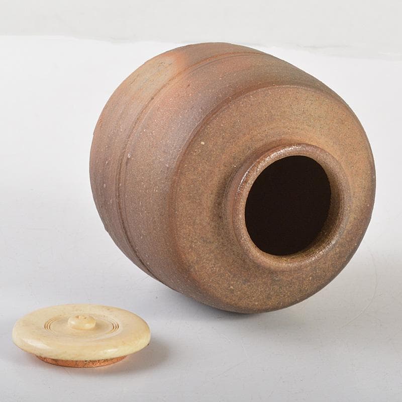 茶道具　備前焼　山本雄一造　茶入　共箱　V　6429