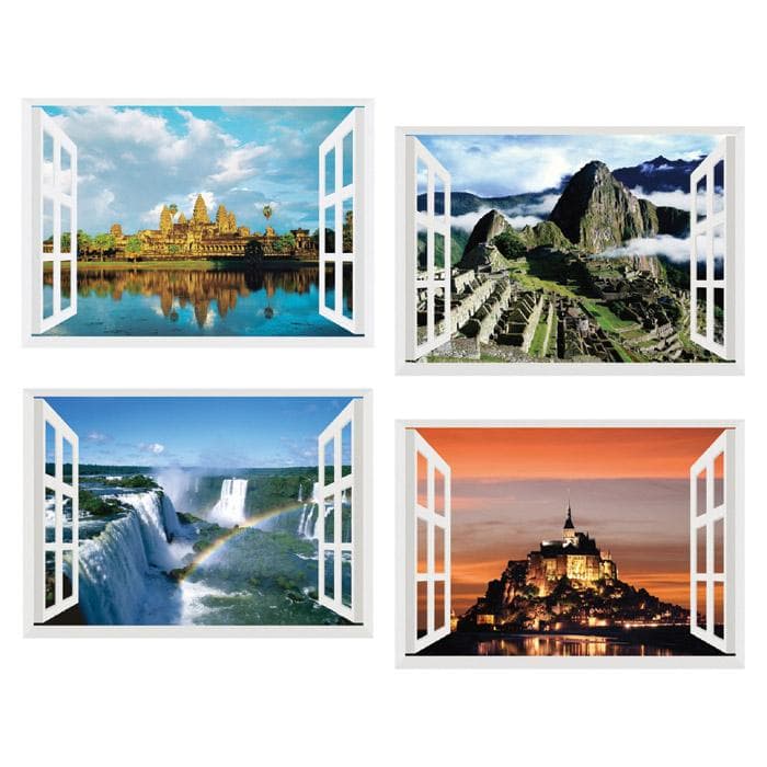 日本製 4種セット ●お風呂のポスター　世界遺産