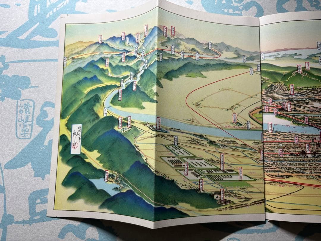 戦前 岡山市 鳥瞰図 吉田初三郎