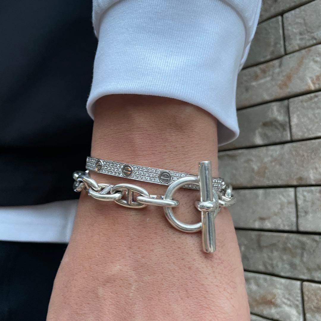 シルバー925 アンカーチェーンブレスレット シェーヌダンクルデザイン MM 完