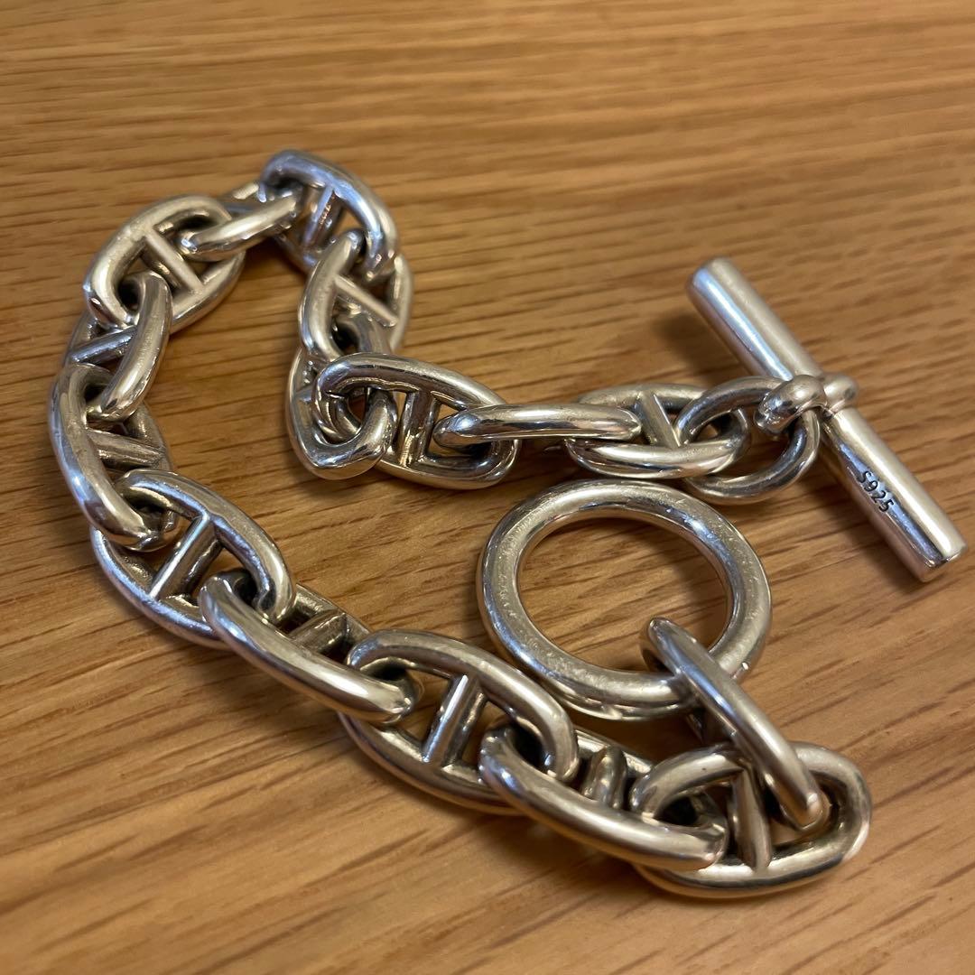 シルバー925 アンカーチェーンブレスレット シェーヌダンクルデザイン MM 完