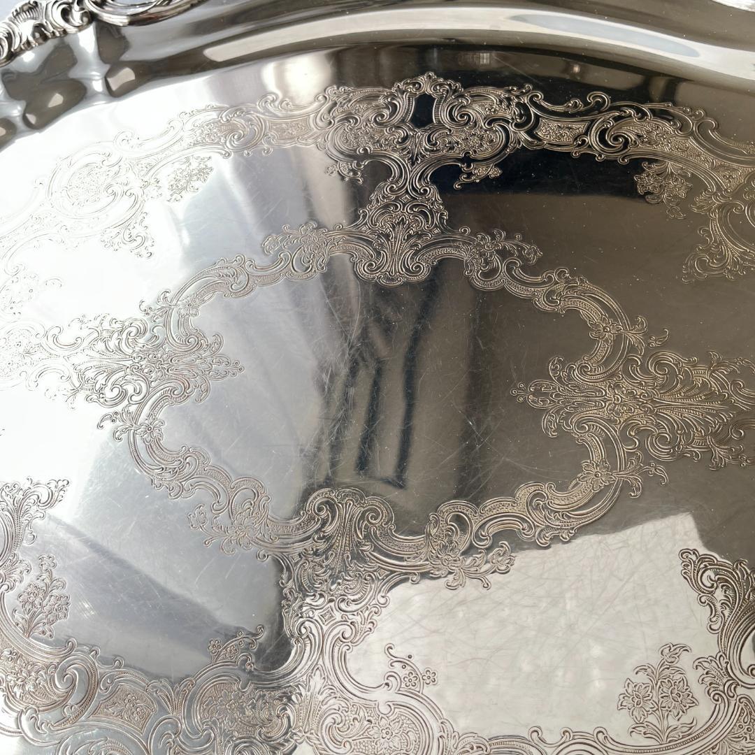 【Gorham】ギャラリートレー【シルバープレート】67cm 特大型