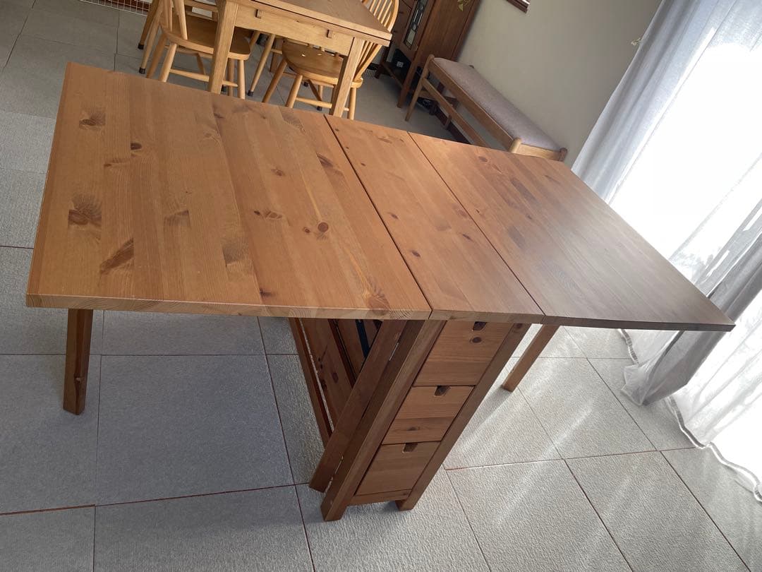 IKEA ノールデン　ゲートレッグテーブル　アンティークステイン【カスタマイズ】