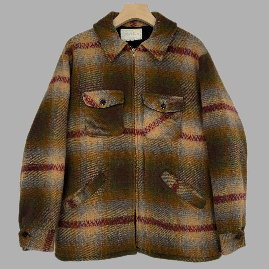 melton 70s USA製 オンブレ CPO ウールジャケット メルトン