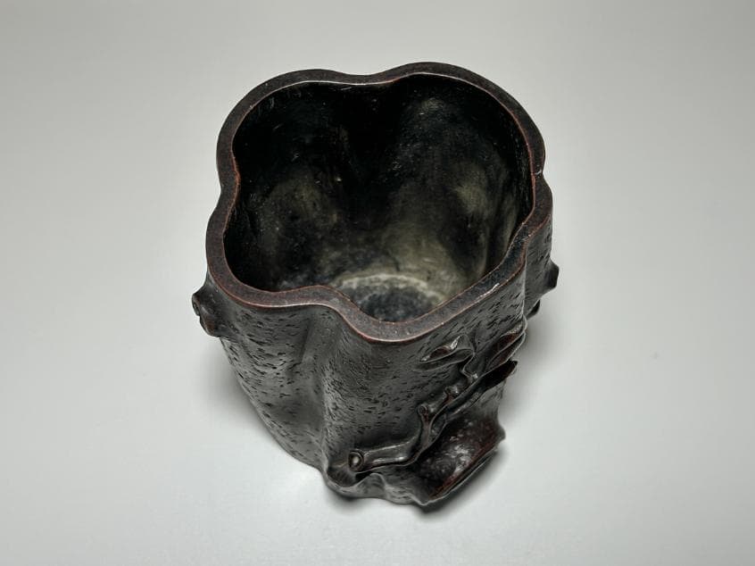 中国宜興 朱泥 切株 筆筒 筆立 書道 陳鳴遠 骨董品