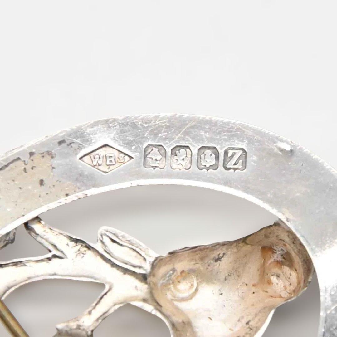 シカの銀製ブローチ　シルバー 英国 スコットランド ケルト　s0922