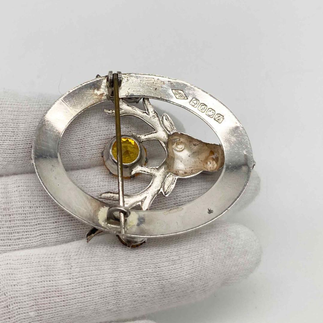 シカの銀製ブローチ　シルバー 英国 スコットランド ケルト　s0922