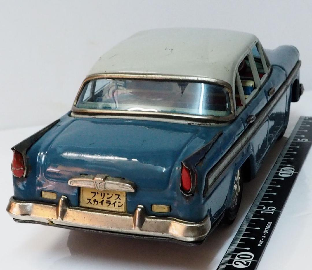 萬代屋【初代プリンス スカイライン ALSID-1水色】当時物ブリキ自動車 箱無