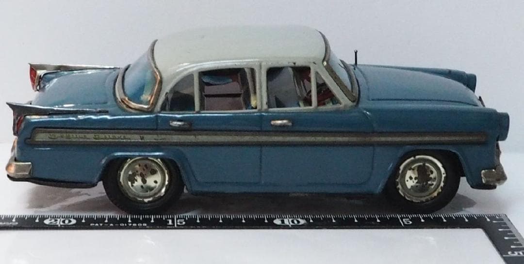 萬代屋【初代プリンス スカイライン ALSID-1水色】当時物ブリキ自動車 箱無