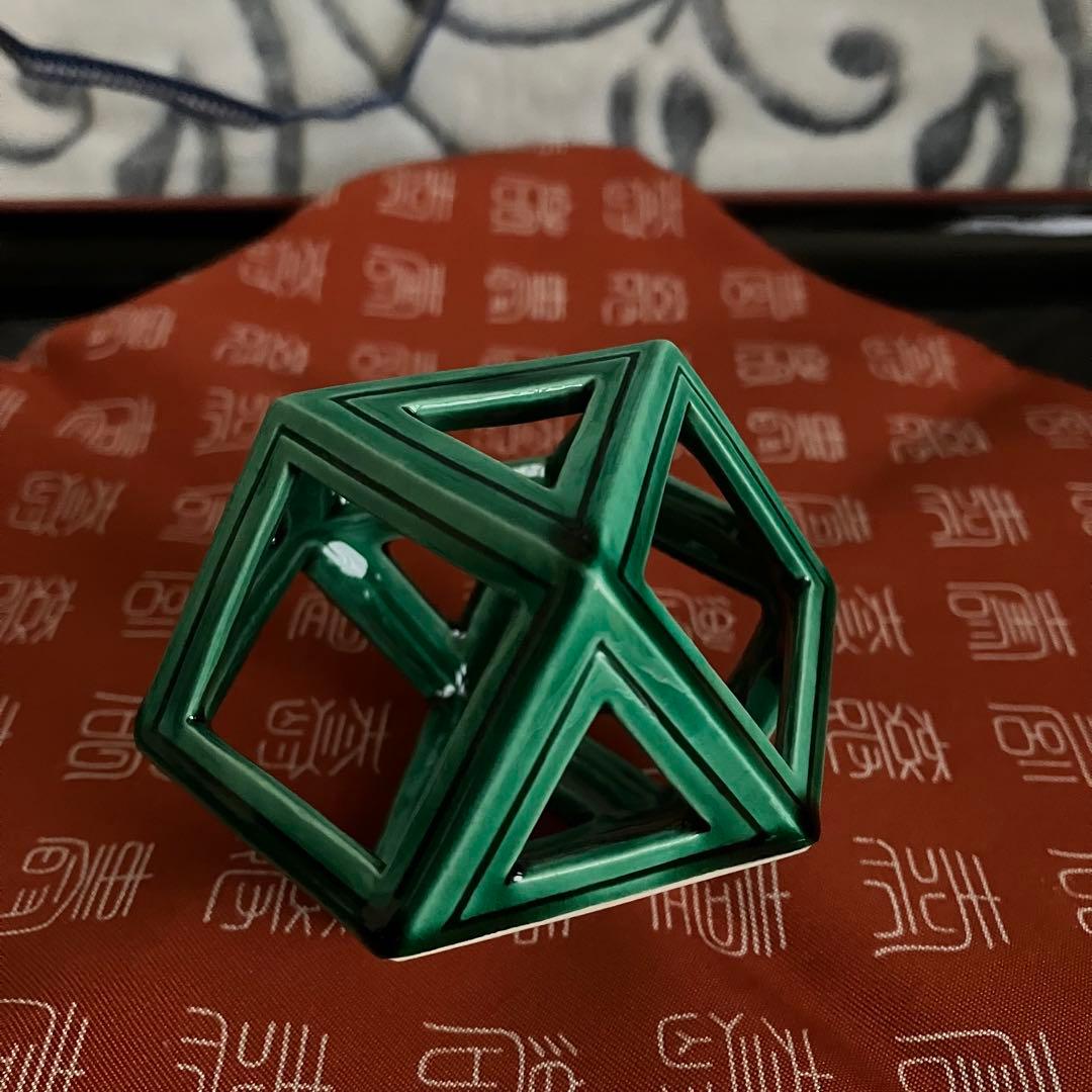 茶道具 中村翠嵐 青交趾切子 蓋置