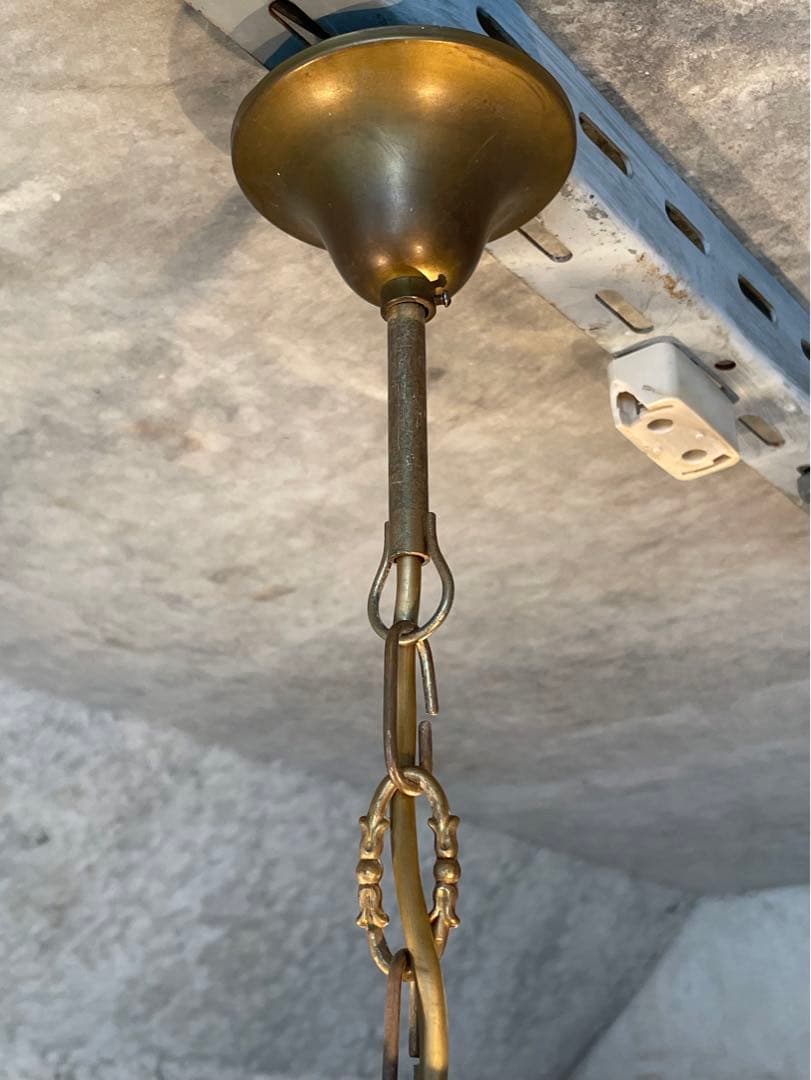 31. フランス アンティーク シャンデリア 3灯 キャンドル ガラスタッセル