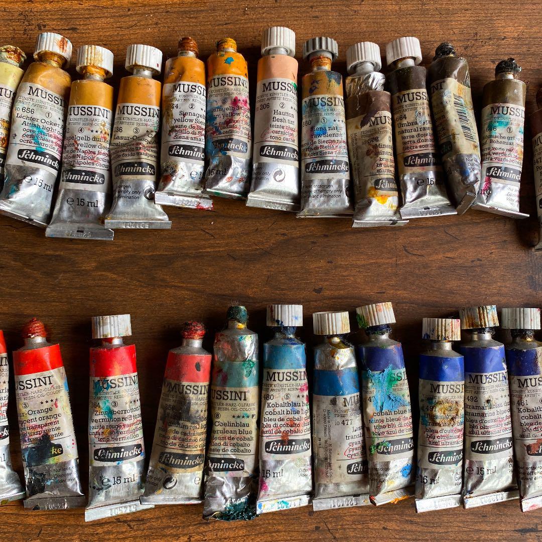 最高級樹脂油絵具　ムッシー二　MUSSINI 最高級天然樹脂油絵具　56色セット