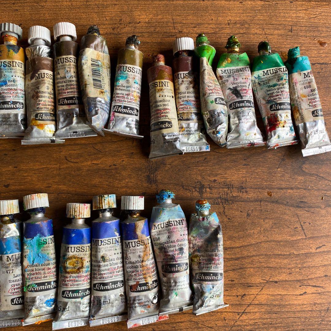 最高級樹脂油絵具　ムッシー二　MUSSINI 最高級天然樹脂油絵具　56色セット