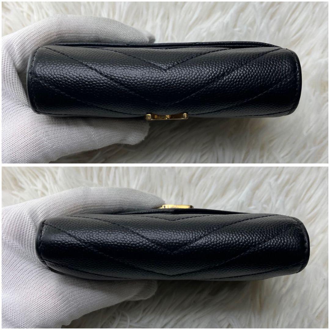 lily.✨サンローラン 三つ折り財布 YSL カサンドラ キャビアスキン