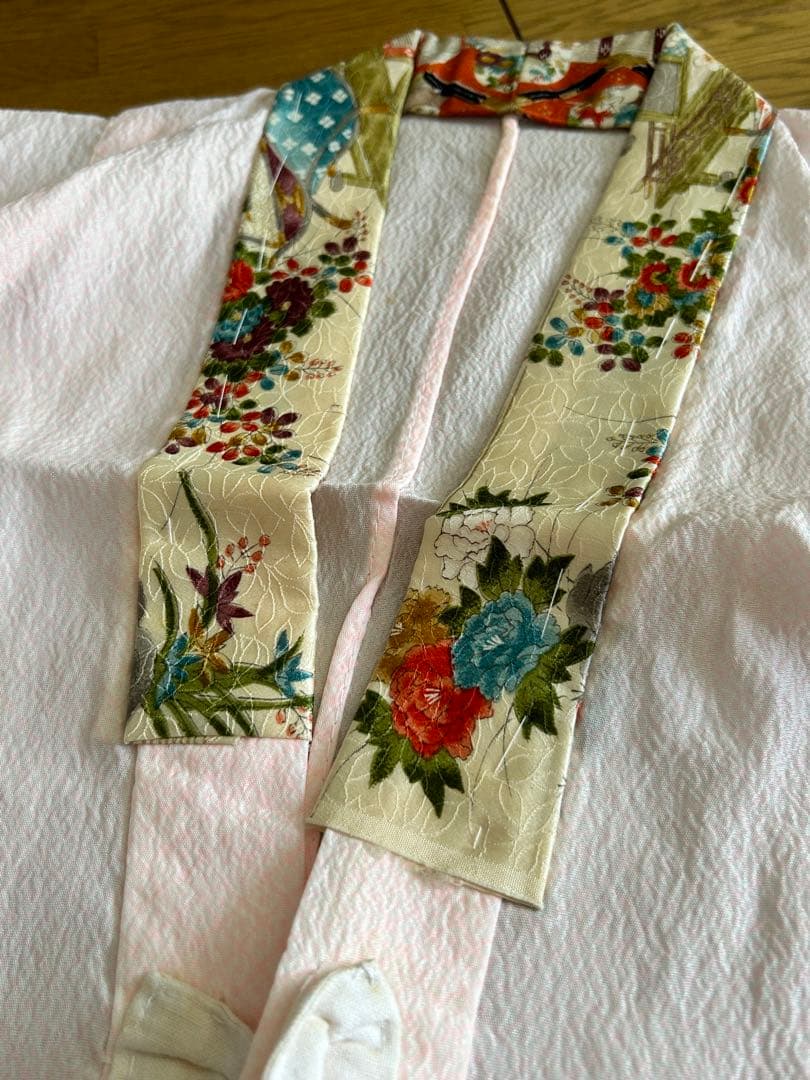 七五三　7歳　着物帯セット　正絹　レトロ　青色系