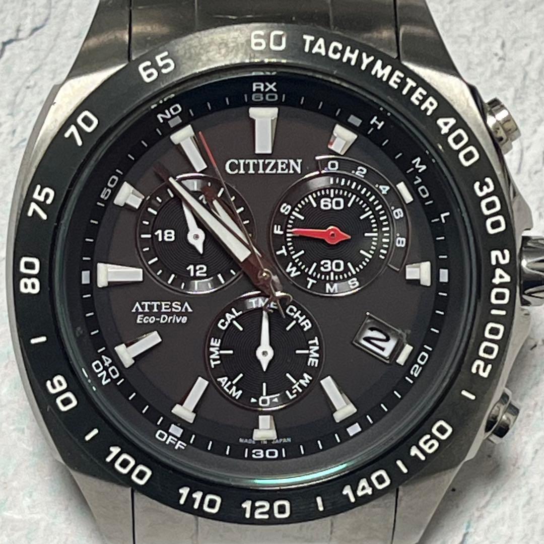 ATTESA Eco-Drive 電波ソーラーATP53-3033 チタン軽量