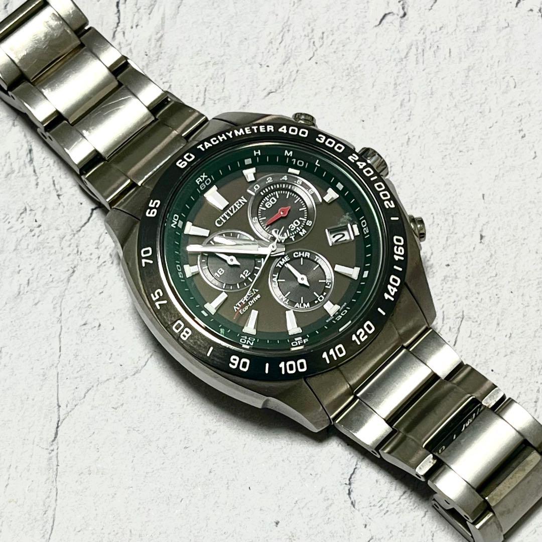 ATTESA Eco-Drive 電波ソーラーATP53-3033 チタン軽量