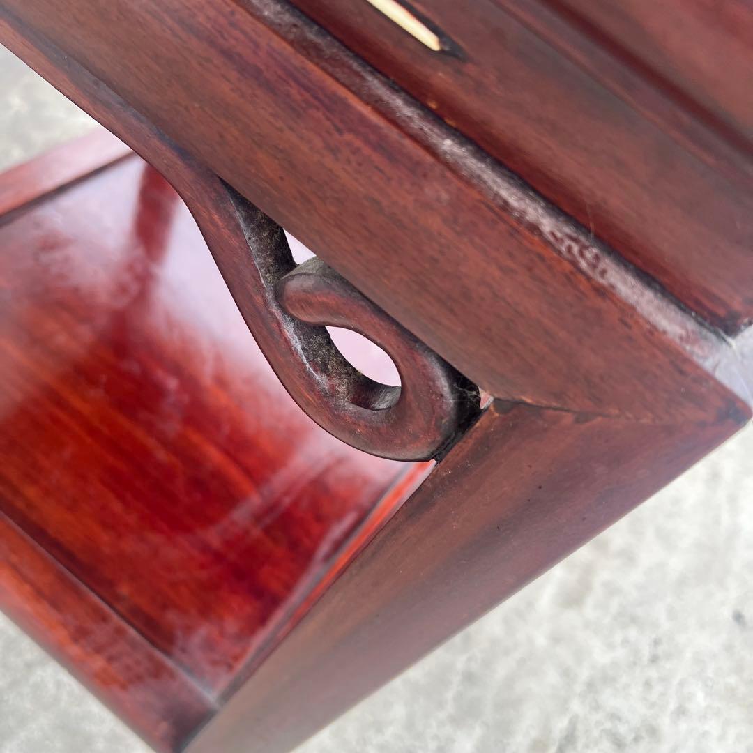 希少◆中国 唐木 螺鈿 青貝 螺鈿象嵌 花梨　ネストテーブル