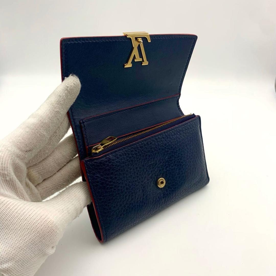 鑑定済み 美品 ルイヴィトン ポルトフォイユ カプシーヌ コンパクト 財布 革