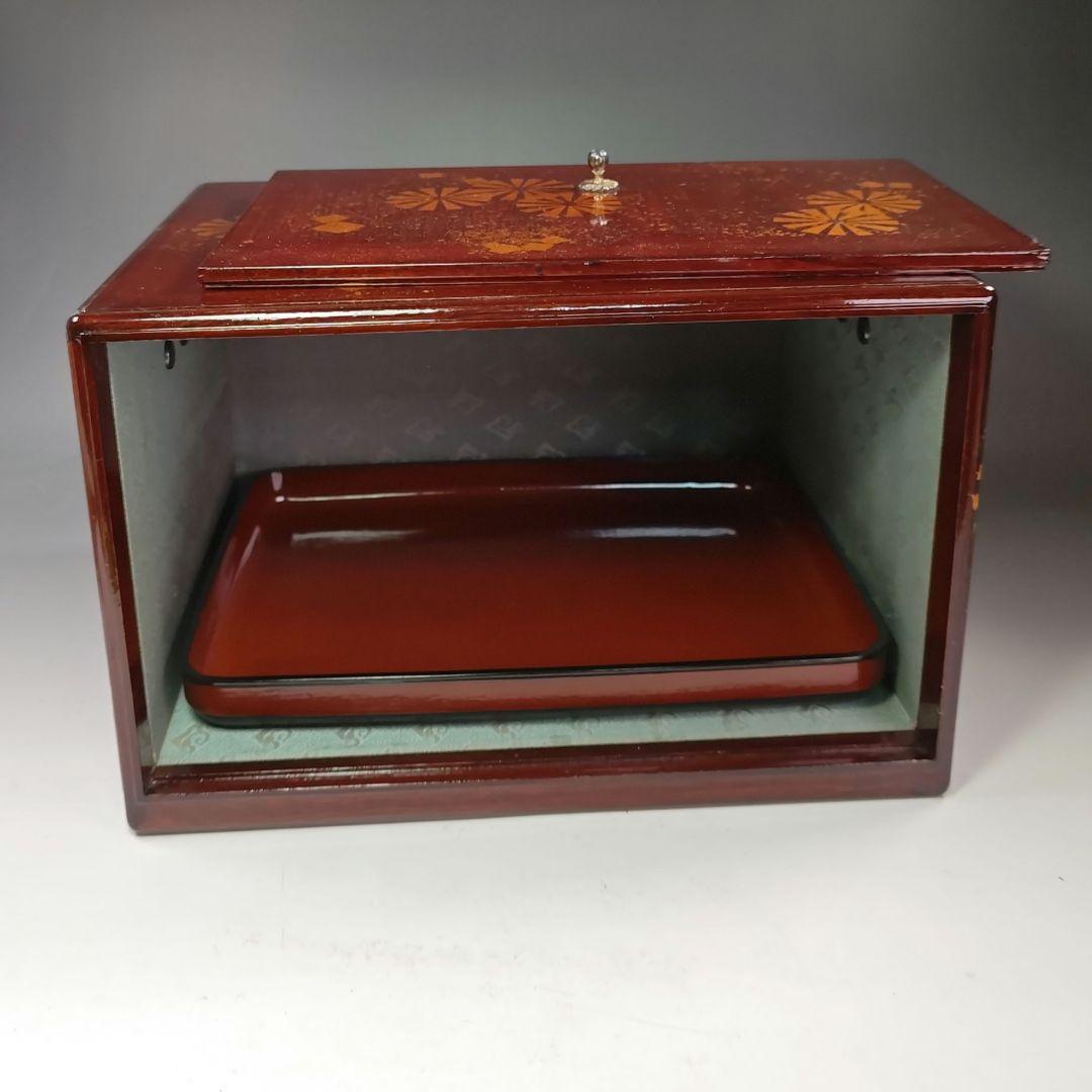 イ628 茶箱『前端雅峰造』『菊蒔絵　茶箱　木箱』茶道具