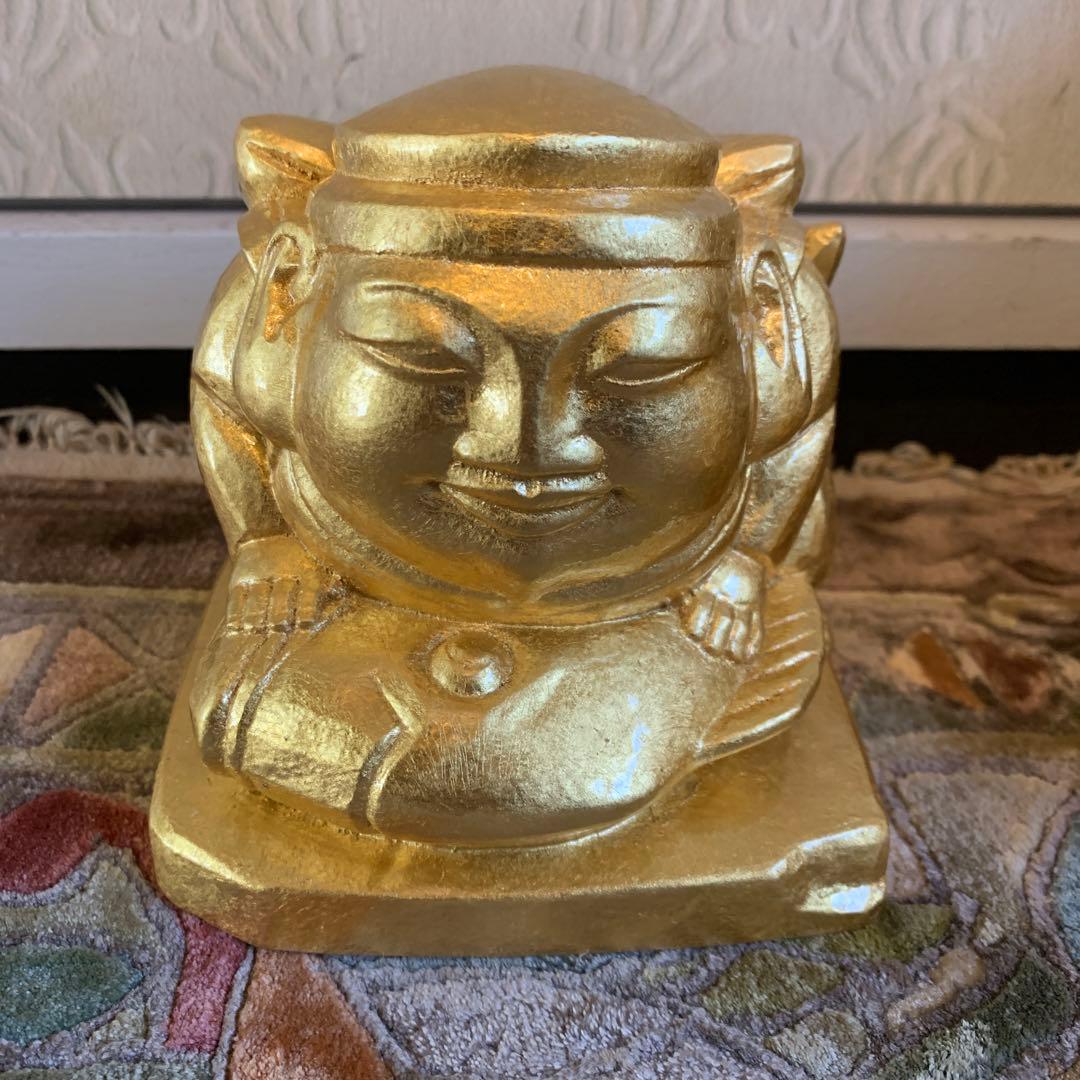 平櫛田中 満徳恵比寿尊 福聚大黒天尊 ブロンズ像 金 一対 福の神 保証書付き