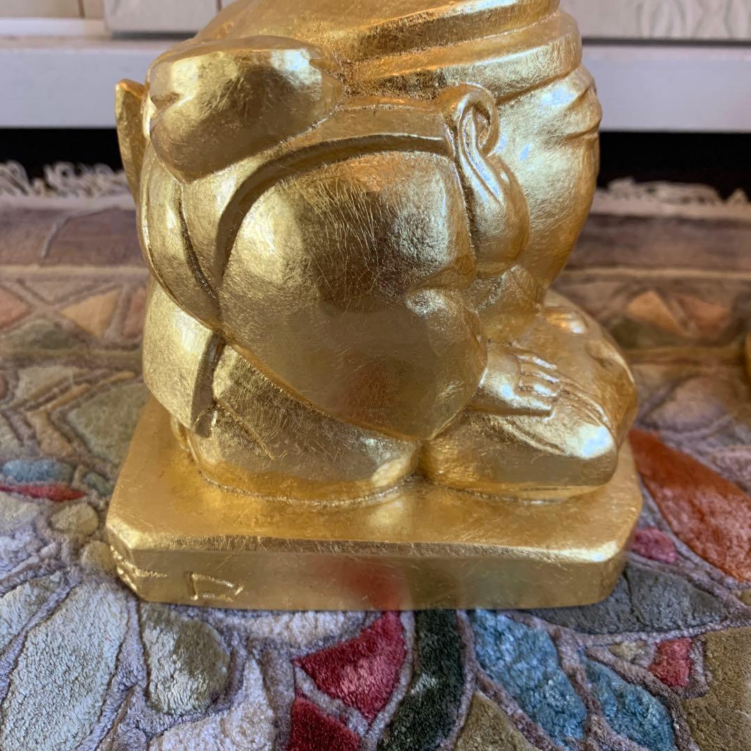 平櫛田中 満徳恵比寿尊 福聚大黒天尊 ブロンズ像 金 一対 福の神 保証書付き