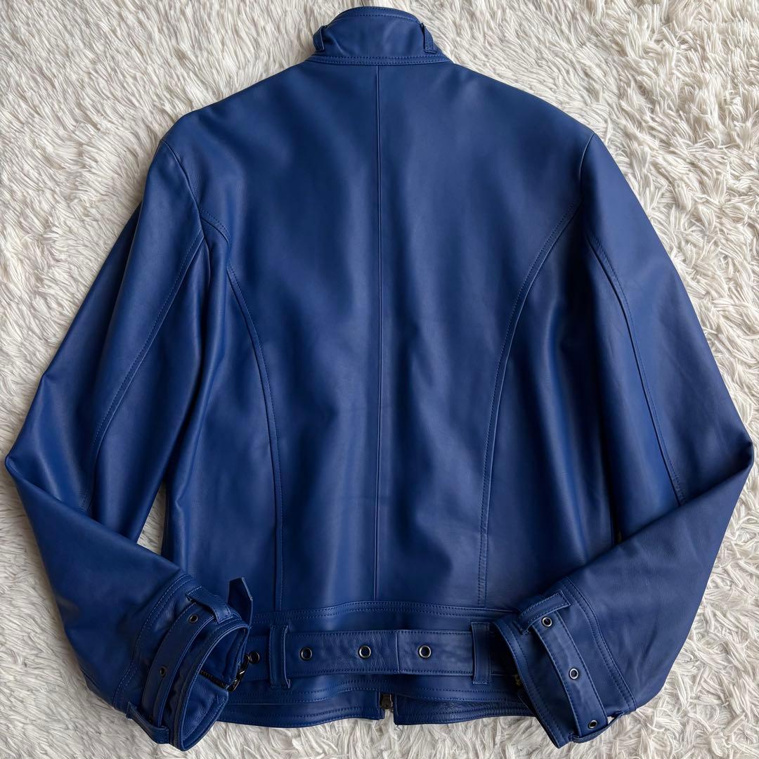 (美品) SCHAFFEN シングル ライダースジャケット ラムレザー ベルト