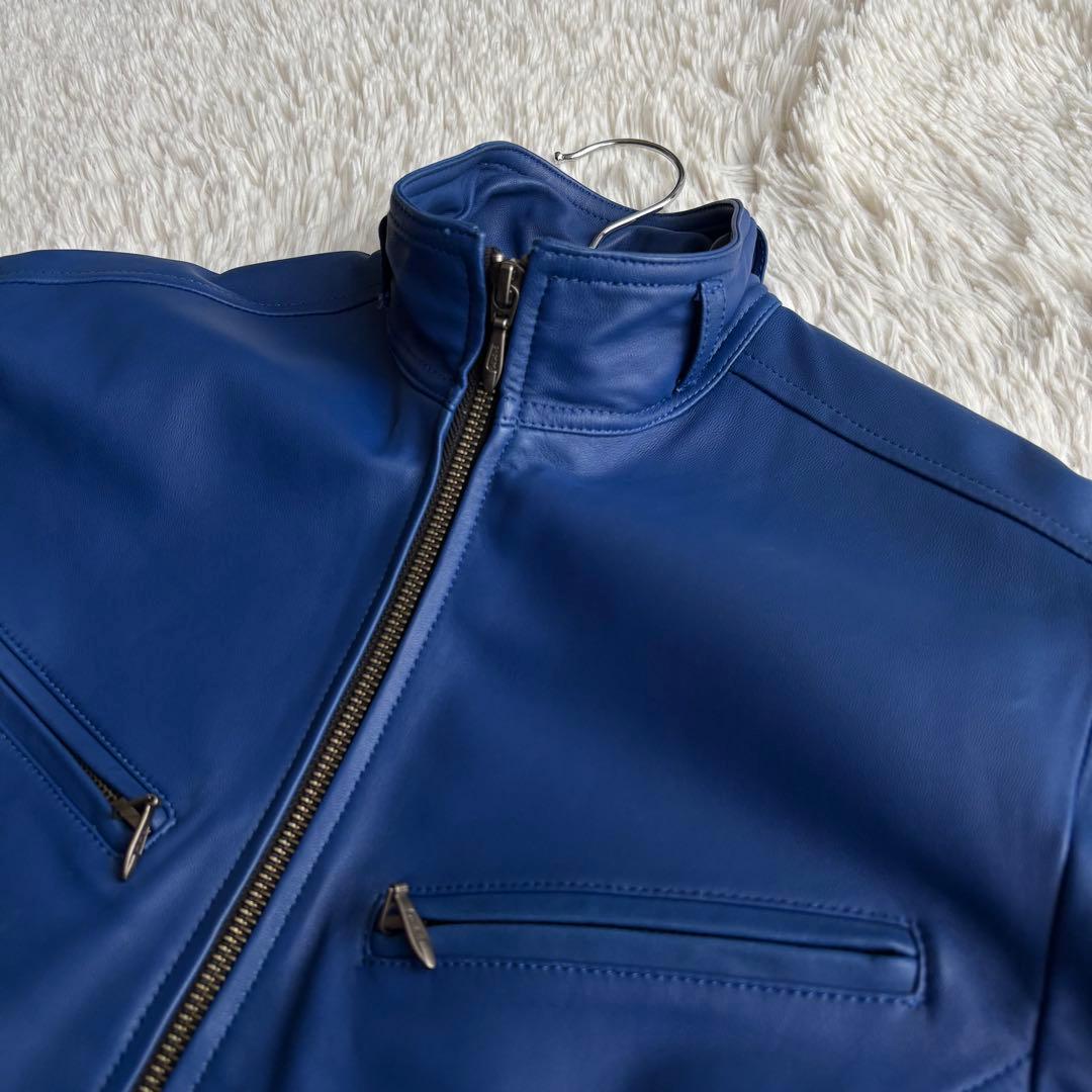 (美品) SCHAFFEN シングル ライダースジャケット ラムレザー ベルト