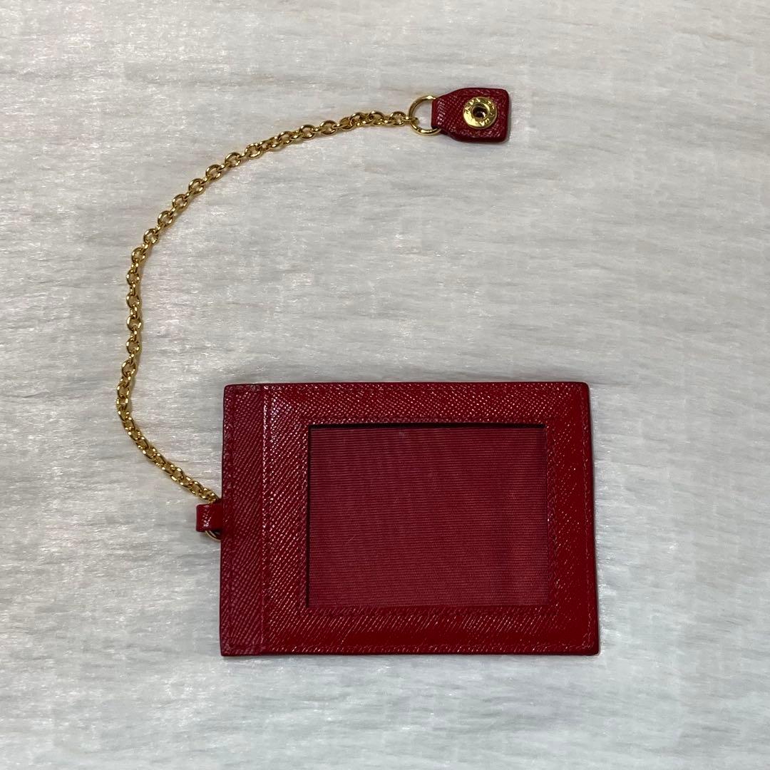 お買い得品　PRADA プラダ　サフィアーノ　長財布　赤　付属品　三角ロゴ