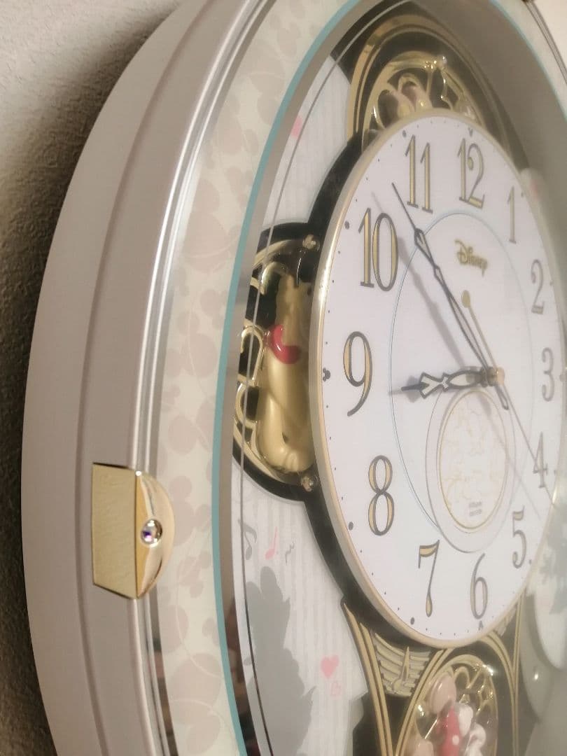 美品　ディズニー　電波　からくり時計　リズム　M509 ミッキー&フレンズ