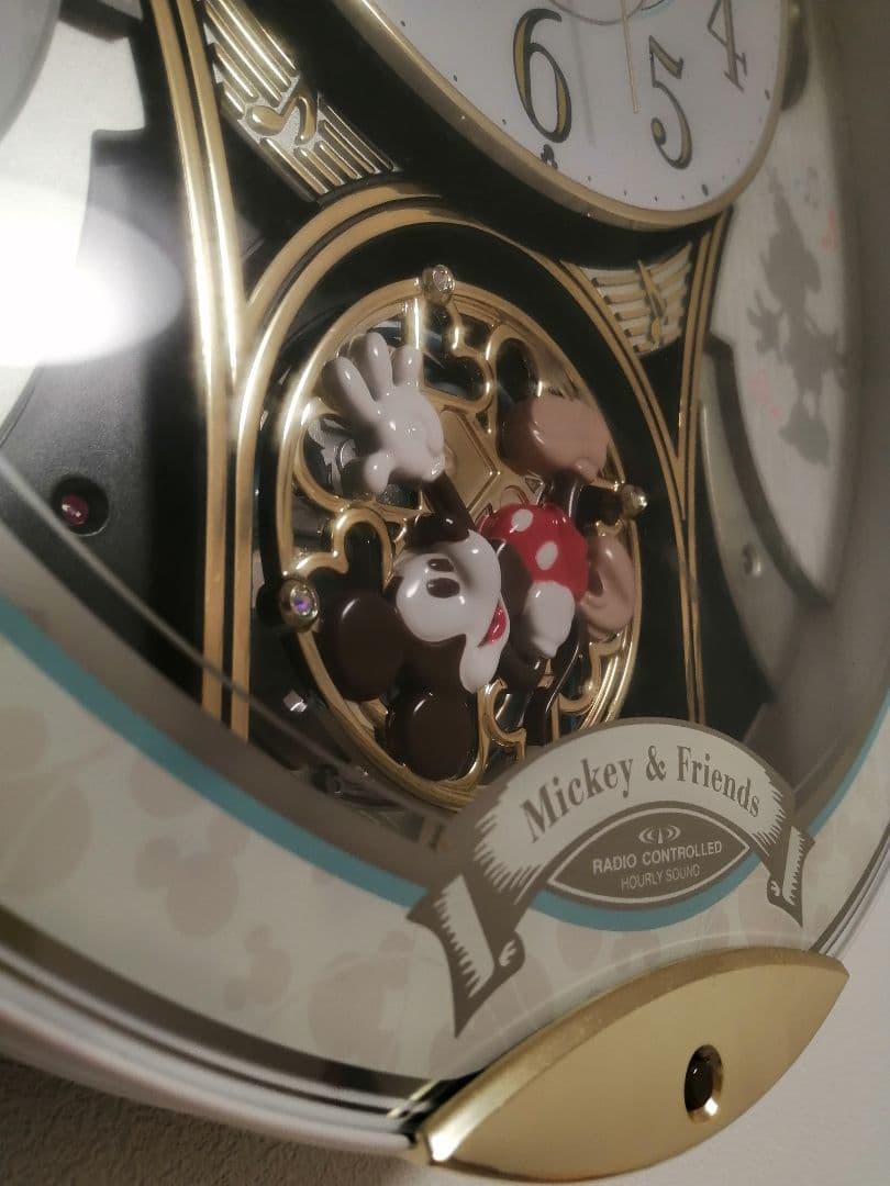 美品　ディズニー　電波　からくり時計　リズム　M509 ミッキー&フレンズ